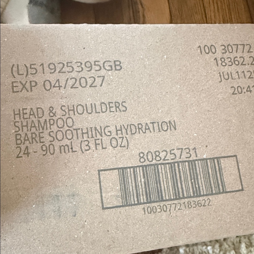 Head And Shoulders Bare Smoothing Hydration Shampoo 24 bottles each 3 oz - Picture 2 of 3